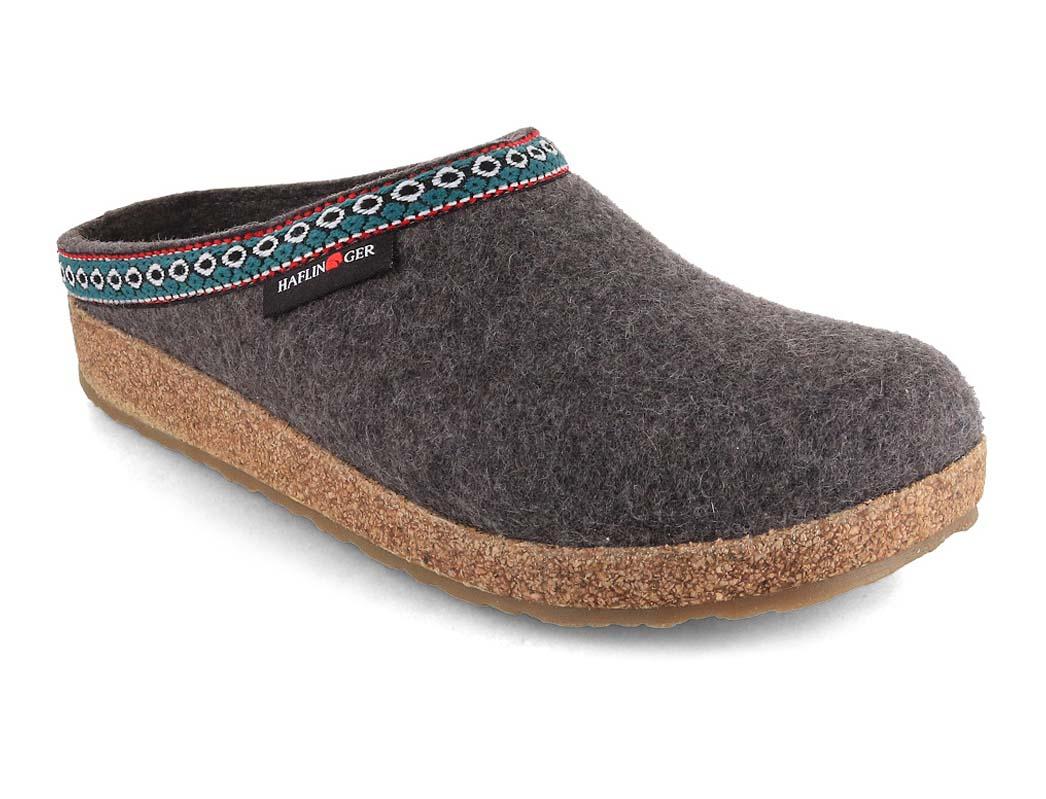 HAFLINGER Grizzly Franzl Filzclogs/Hausschuhe für Damen/Herren grau Gr