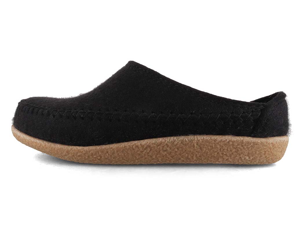 HAFLINGER CR Fletcher Clog, Unisex Slipper Shoes, Wool Felt on Crepe