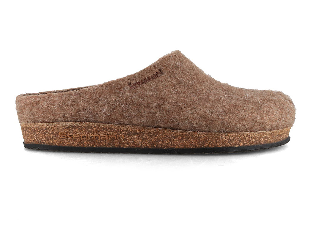 Stegmann 108 pantoffels voor dames en heren van vilt, Merino-pantoffels met kurk-zool, vilten pantoffels voor volwassenen, Grijs grafiet 8801, 41 EU