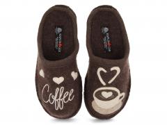 HAFLINGER Flair Coffee Time Pantoffeln, braunmeliert