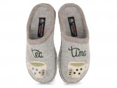 HAFLINGER Flair Tea Time Pantoffeln, steingraumeliert