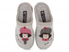 HAFLINGER Flair Bonjour Damen Pantoffeln, steingraumeliert