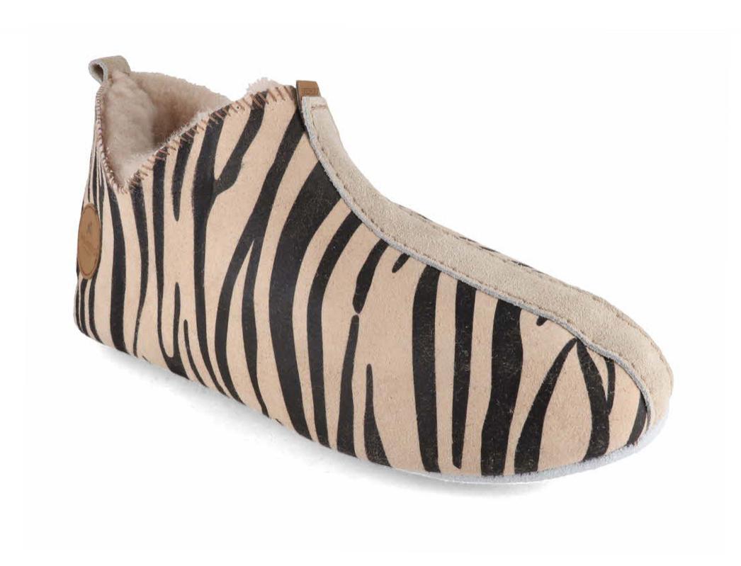 SHEPHERD Damen Slipper Lina, tiger on honey