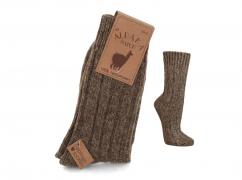 WoolFit� extra warme Alpaka Wollsocken aus 100% nat�rlicher Wolle, braunmeliert