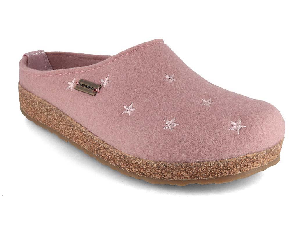 HAFLINGER Grizzly Stelline Damen Filzpantoffeln, rosenholz