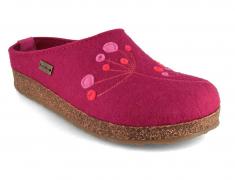 HAFLINGER Grizzly Amaya Damen Filz Hausschuhe, port