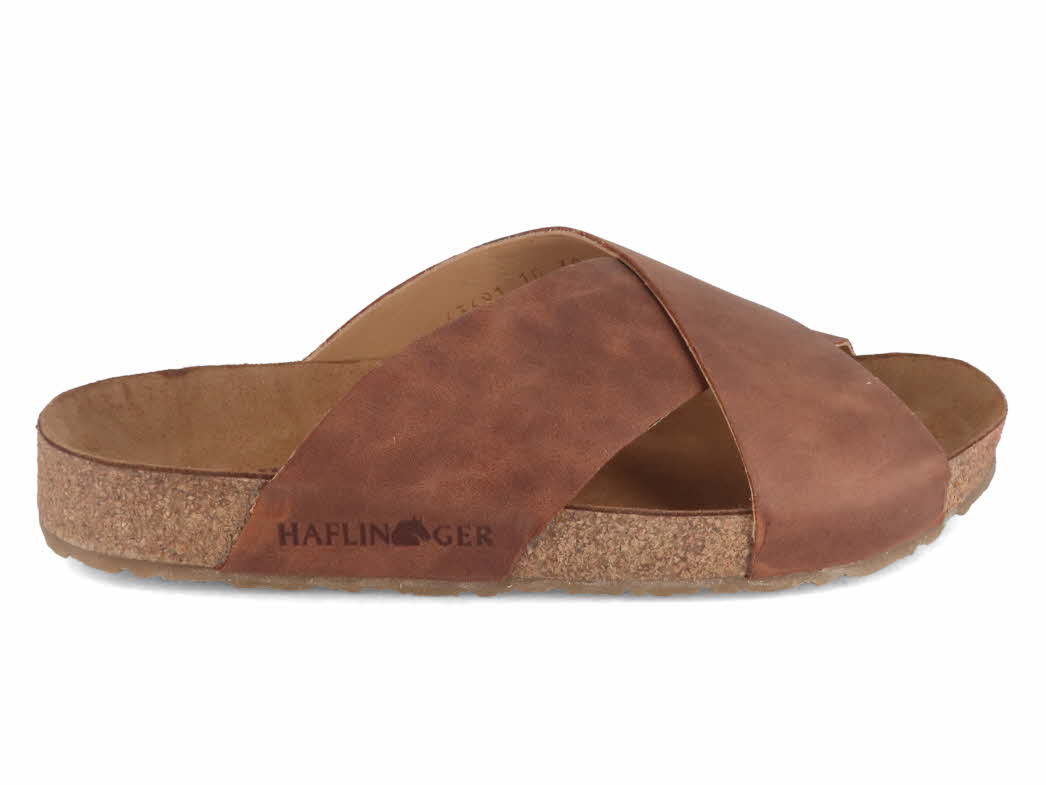 HAFLINGER Damen Herren Pantolette Mio, braun country