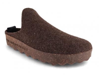 ASPORTUGUESAS Come Herren Filz Pantoffeln, dk. brown