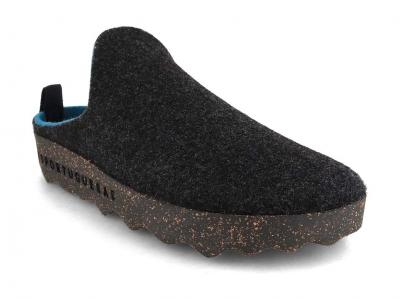 ASPORTUGUESAS Damen Filz Clog Come, anthracite double