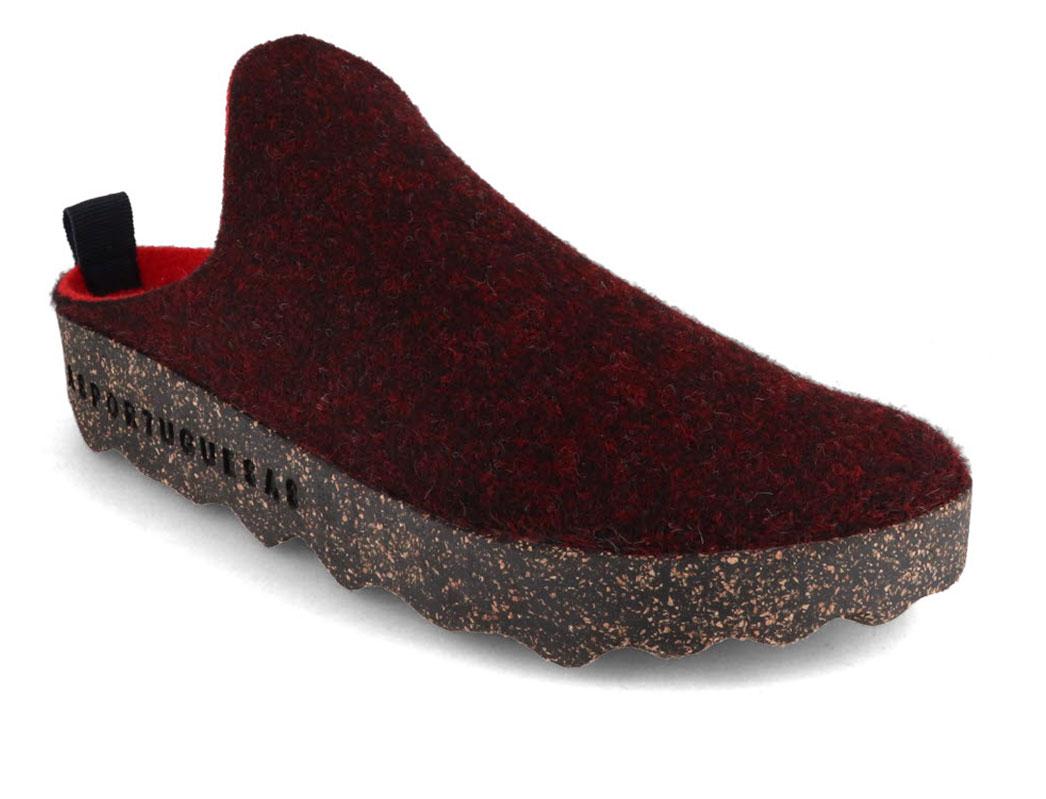 ASPORTUGUESAS Damen Filz Clog Come, merlot double