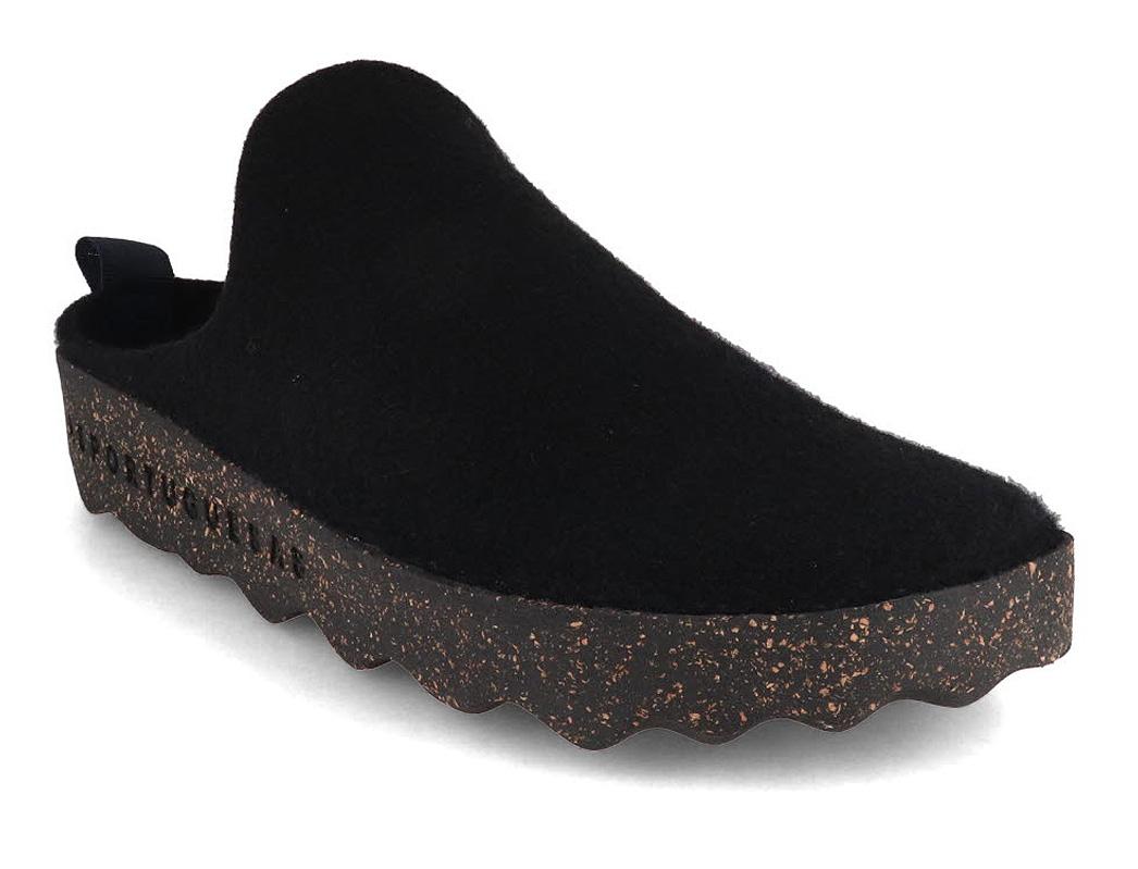 ASPORTUGUESAS Damen Herren Filz Clog Come, black