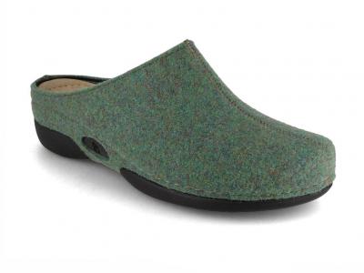 Berkemann BERKINA Lauren Damen Filz Pantoffeln, gr�n