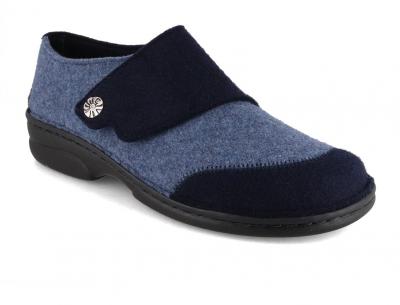Berkemann BERKOFLEX Damen Hausschuhe Jarla, blau/dunkel