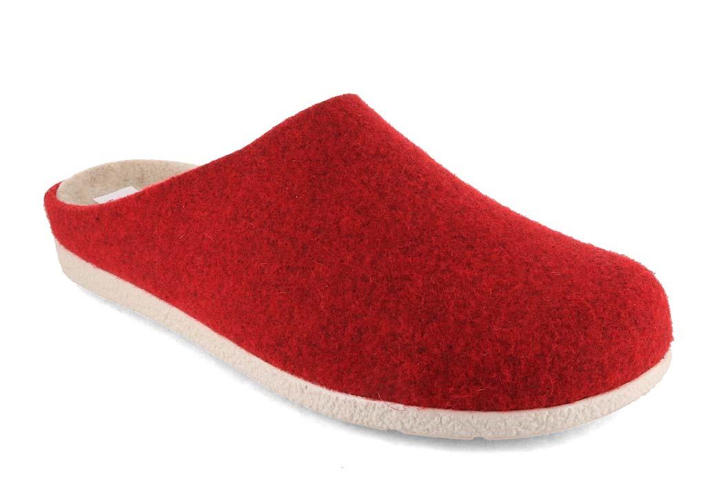 Berkemann BERKOFLEX Talora Damen Filz Pantoffeln, dunkelrot