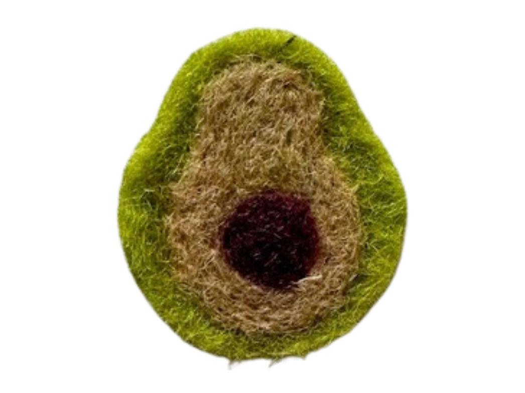 Filzsticker Avocado im Set mit Filznadel und Holzgriff, gr�n