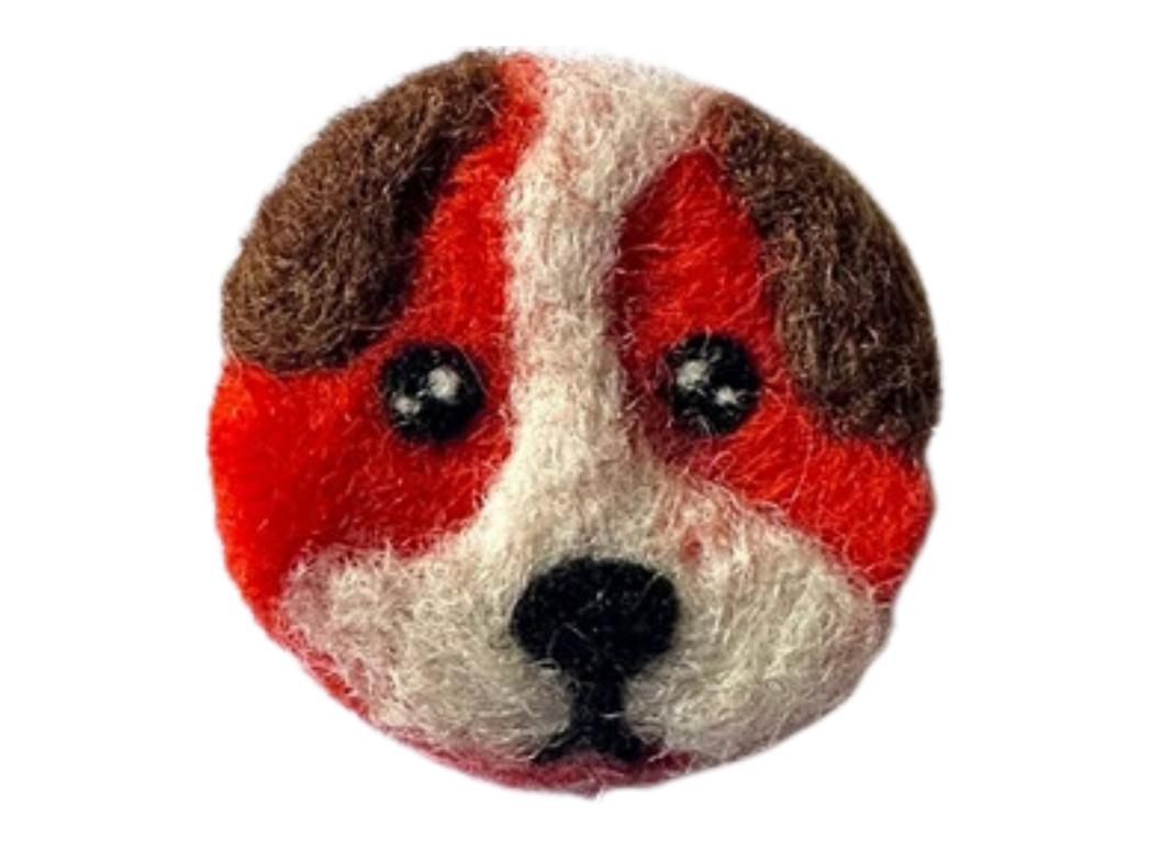 Filzsticker Beagle einzeln handgefilzt, orange