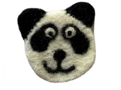 Filzsticker Panda im Set mit Filznadel und Holzgriff