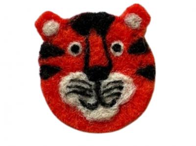 Filzsticker Tiger im Set mit Filznadel und Holzgriff