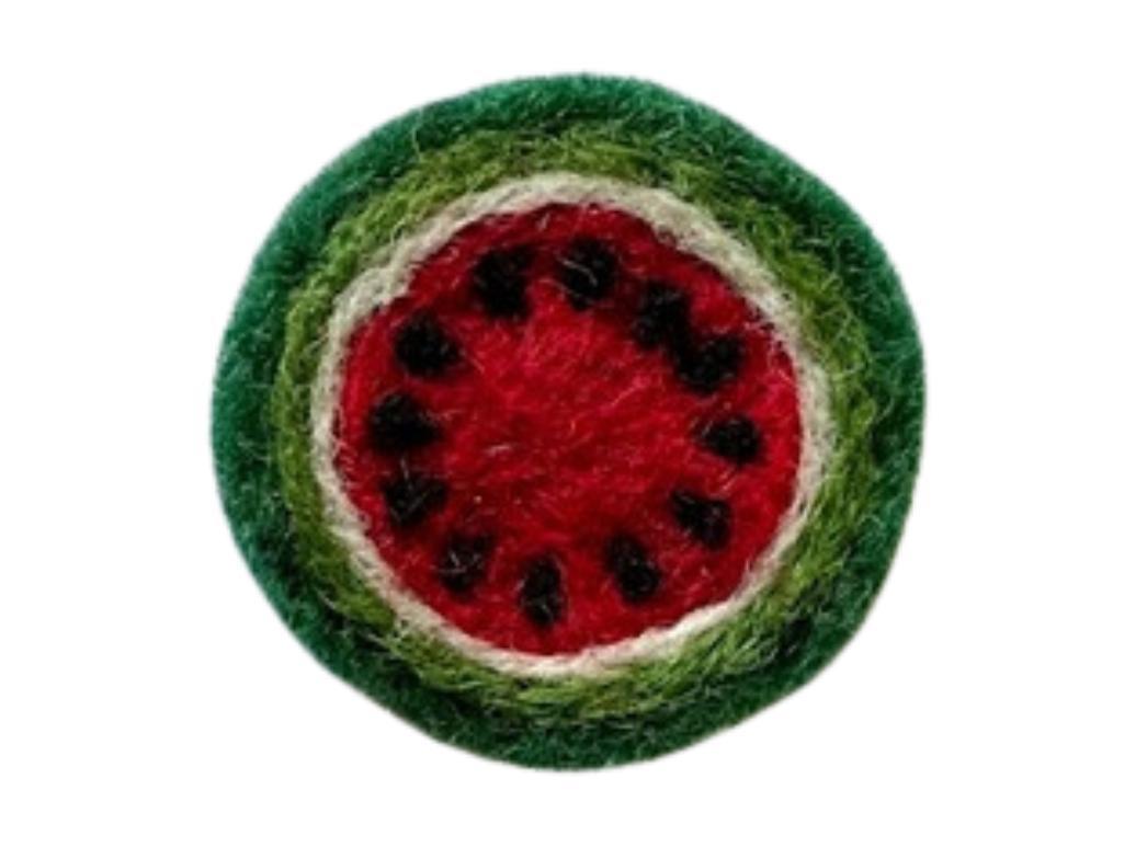 Filzsticker Wassermelone einzeln handgefilzt, gr�n
