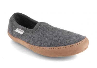 Gottstein Cheyenne Woll Slipper mit Ledersohle, grau