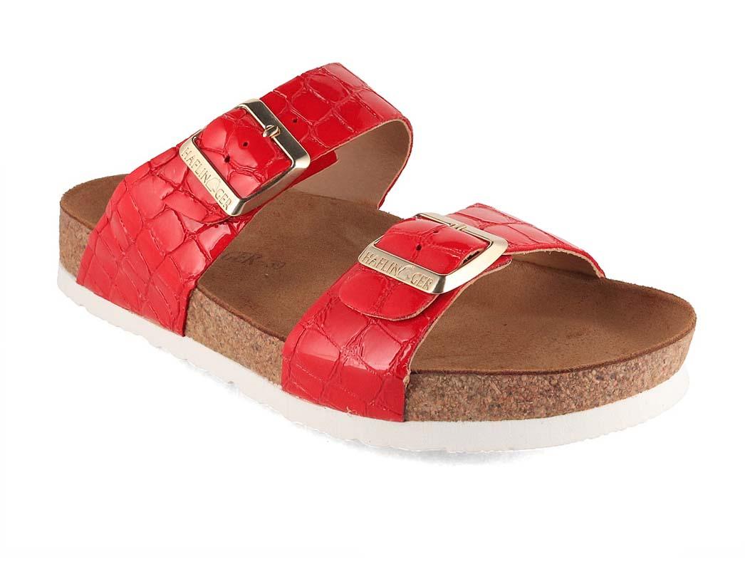 HAFLINGER Bio Andrea Damen Pantoletten, rot