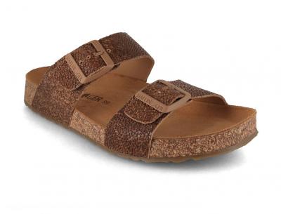 HAFLINGER Bio Andrea Damen Sandalen, braun raie