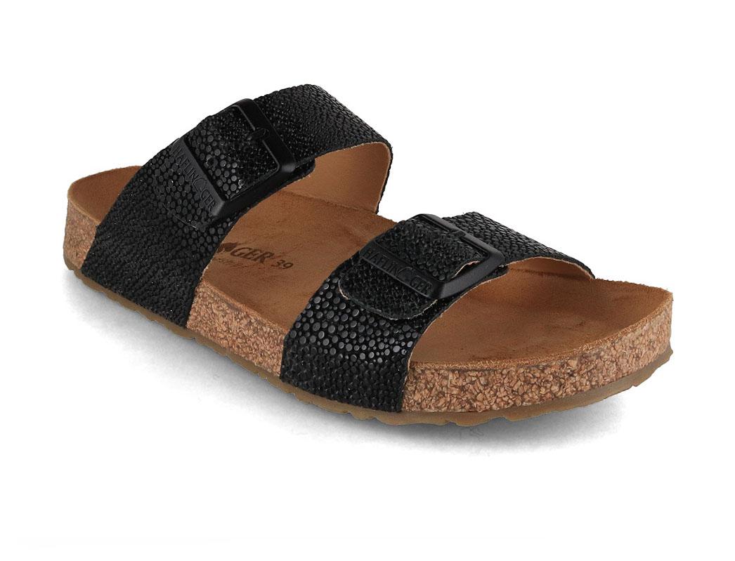 HAFLINGER Bio Andrea Damen Sandalen, schwarz raie