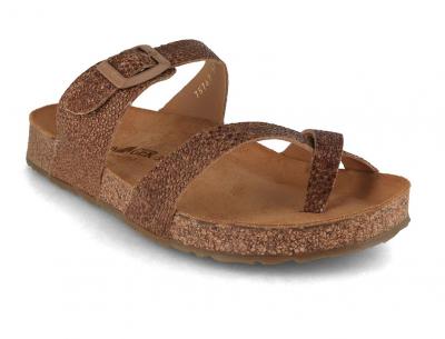 HAFLINGER Bio Juno Damen Sandalen, braun raie