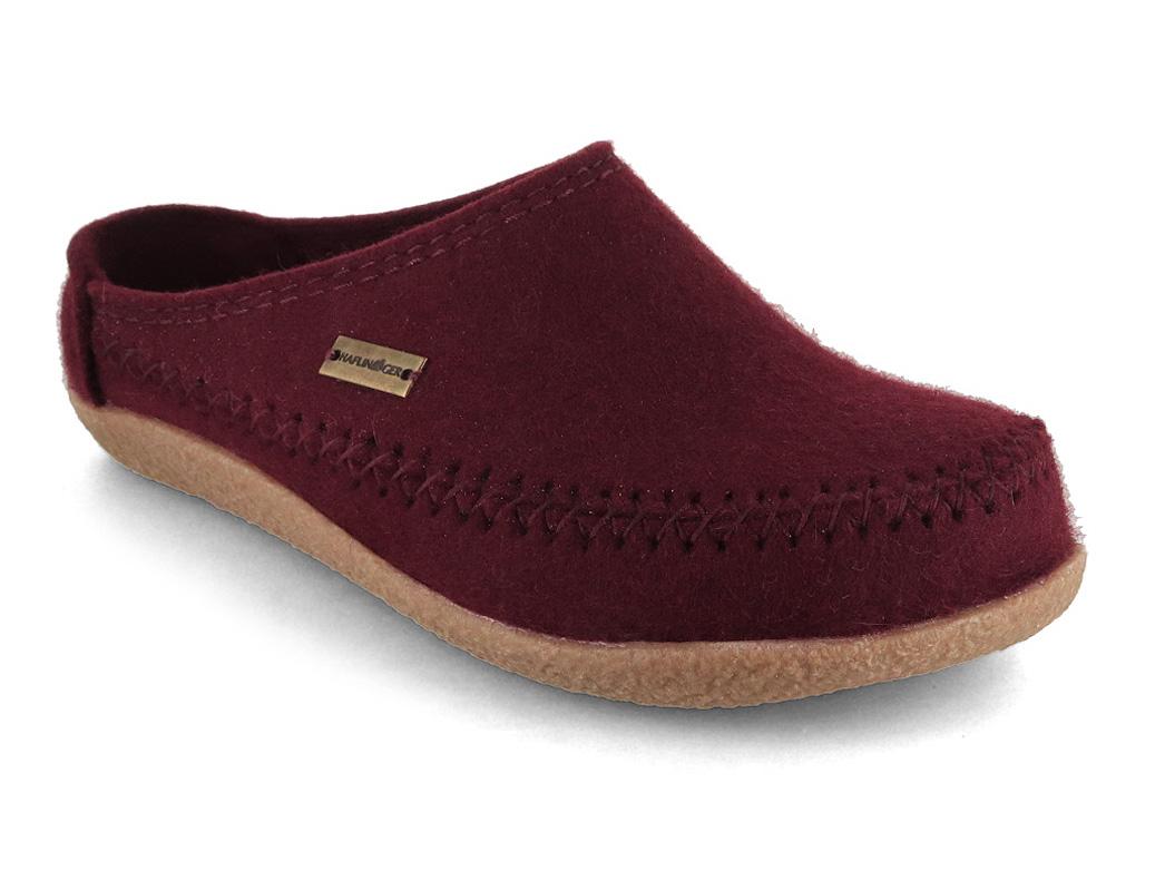 HAFLINGER Blizzard Credo Damen Filzpantoffeln, bordeaux