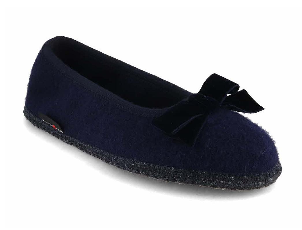 HAFLINGER Damen Ballerina Fiocco, mittelblau