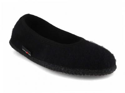 HAFLINGER Damen Ballerina Marina, schwarz | hausschuhex