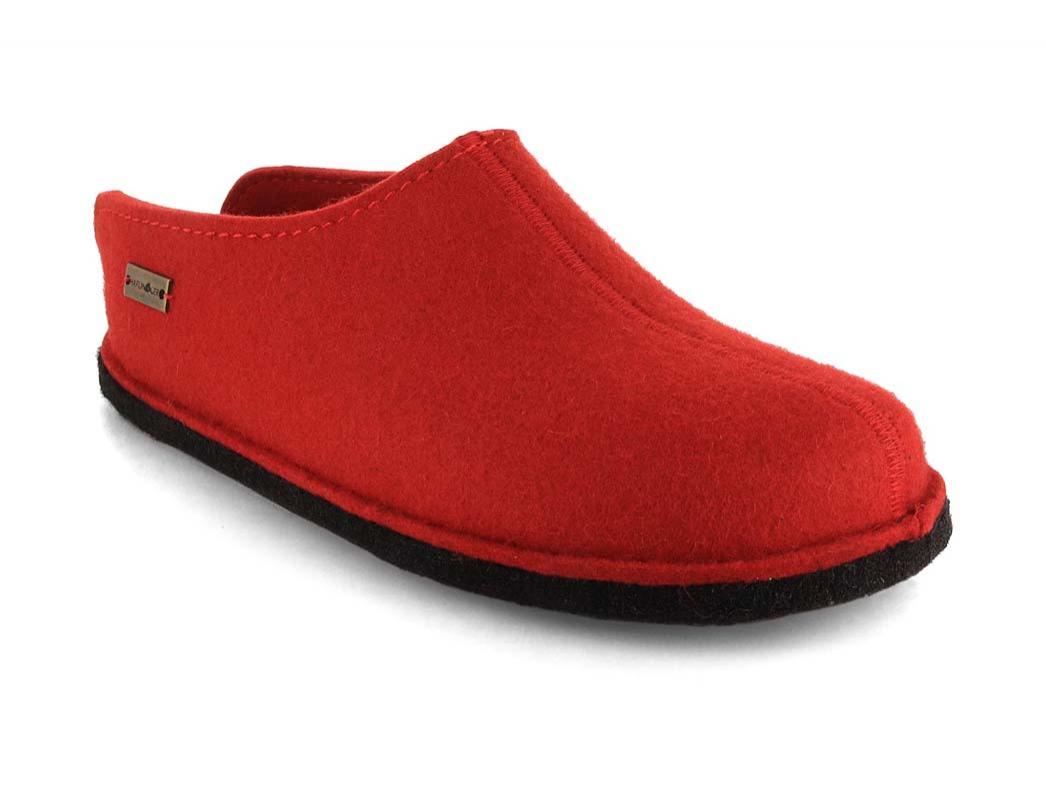 HAFLINGER Damen Filz Pantoffel Flair Smily, rubin