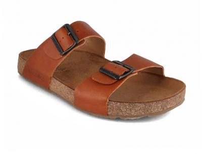 HAFLINGER Damen Herren Pantolette Andrea, caramel 