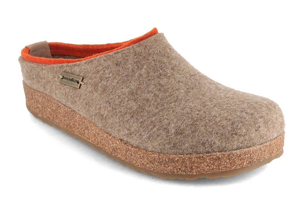HAFLINGER Damen Herren Filz Pantoffel Grizzly Kris, torf