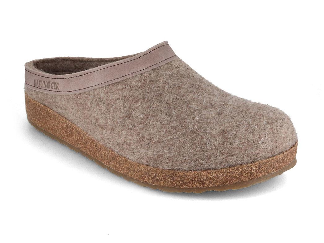 HAFLINGER Damen Herren Filz Pantoffel Grizzly Torben, torf