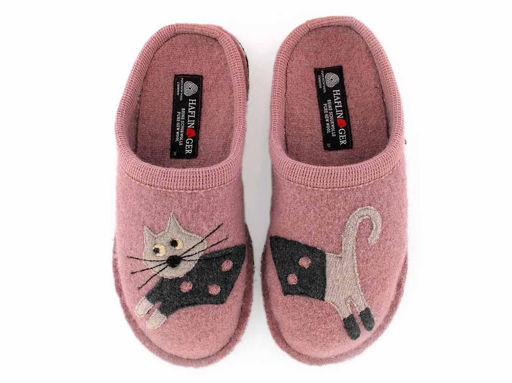 HAFLINGER Damen Pantoffel Katze Flair Cucho, rosenholz