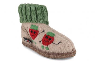 HAFLINGER Erdbeere Kinderh�ttenschuhe, papiermeliert
