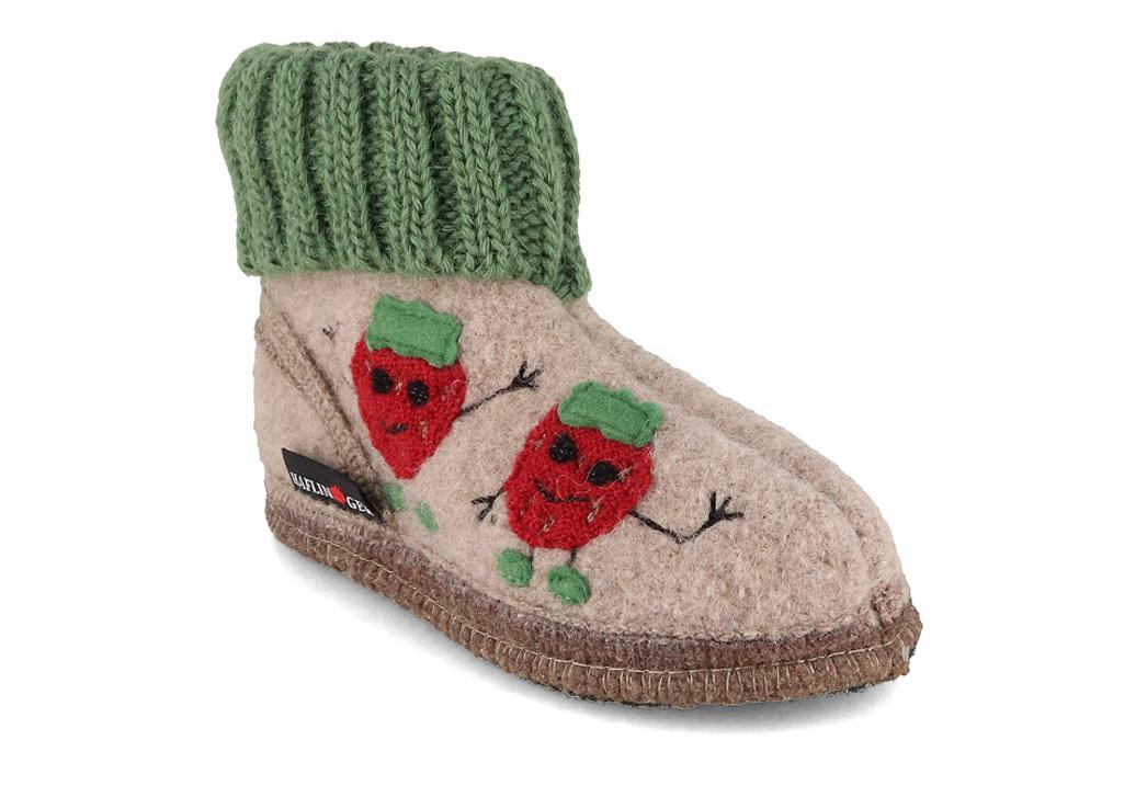 HAFLINGER Erdbeere Kinderh�ttenschuhe, papiermeliert