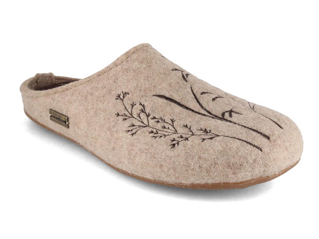 HAFLINGER Everest Botanica Damen Filzpantoffeln, beige