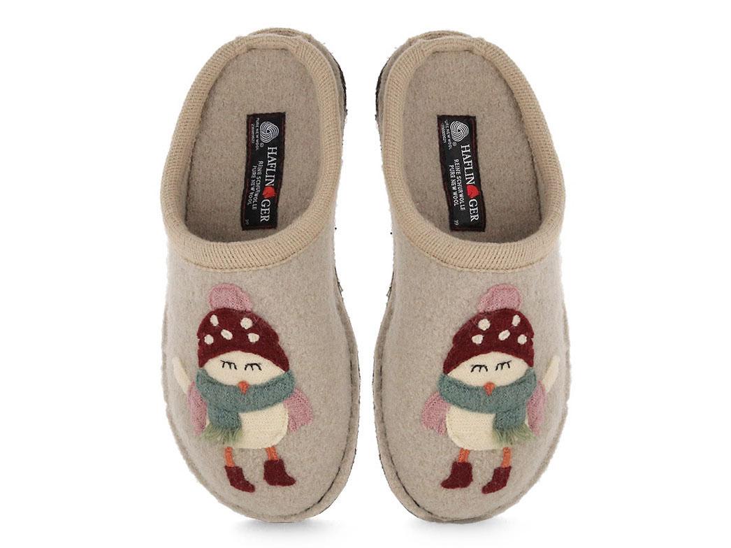 HAFLINGER Flair Birdie Damen Pantoffeln, beige