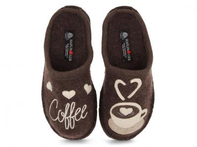 HAFLINGER Flair Coffee Time Pantoffeln, braunmeliert