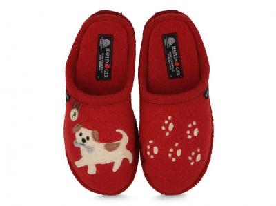 HAFLINGER Flair Fido Damen-Flizpantoffeln, paprika