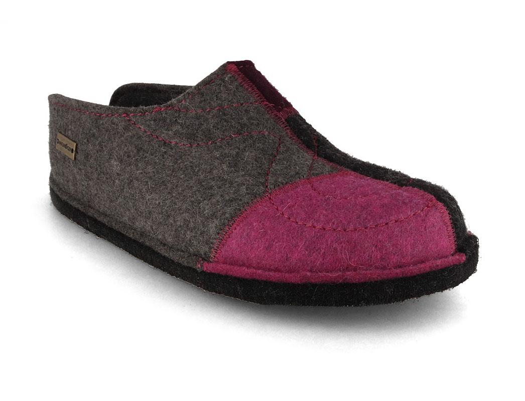HAFLINGER Flair Puzzle Damen Pantoffeln, anthrazit