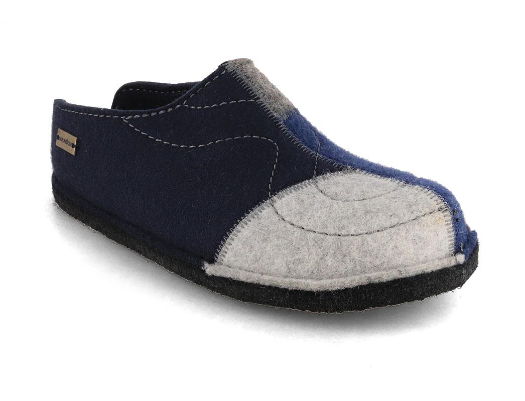 HAFLINGER Flair Puzzle Pantoffeln, mittelblau