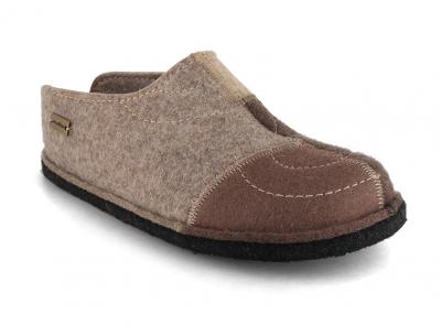 HAFLINGER Flair Puzzle Pantoffeln, torf