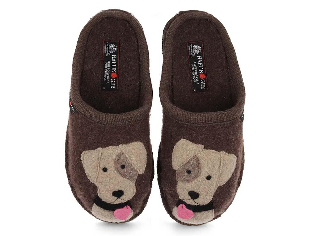 HAFLINGER Flair Rudi Pantoffeln, braunmeliert