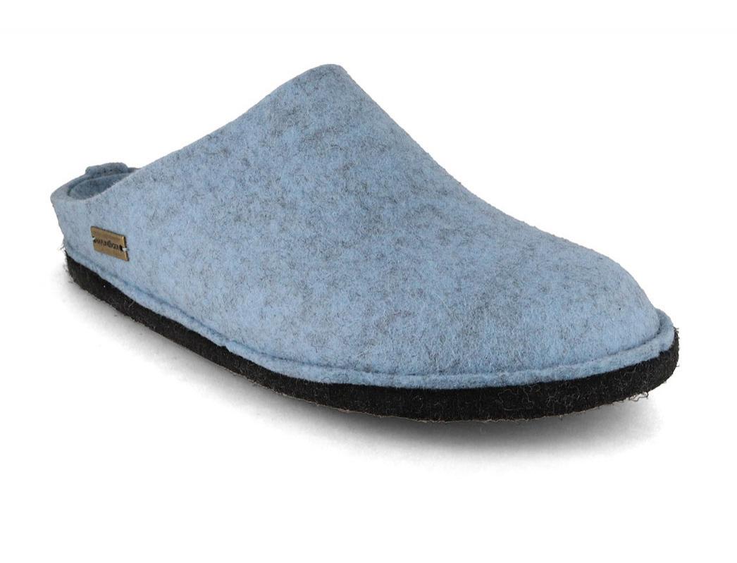 HAFLINGER Flair Soft Damen Filz Pantoffeln, eisblau