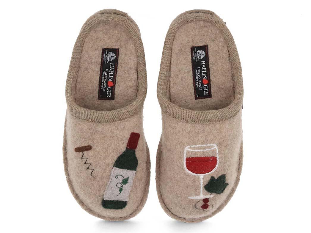 HAFLINGER Flair Wine Time Damen Pantoffeln, beige