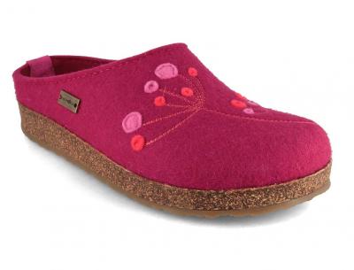 HAFLINGER Grizzly Amaya Damen Filz Hausschuhe, port