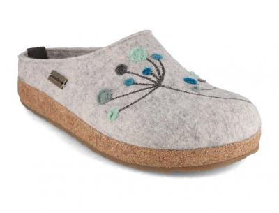 HAFLINGER Grizzly Amaya Damen Filz Hausschuhe, grau